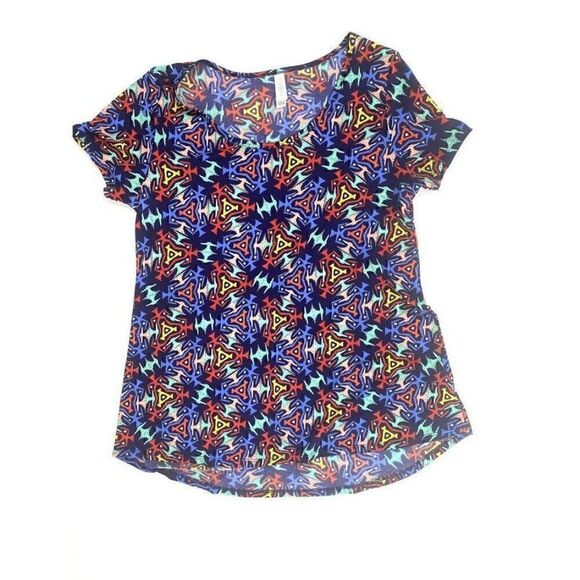 LuLaRoe Classic T Slinky Blue Abstract Small - Picture 1 of 5